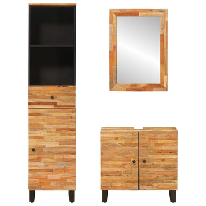 Bathroom Sets with Drawer with Shelf Natural Solid Mango Wood