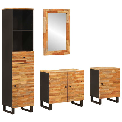 Bathroom Sets with Drawer with Shelf Natural Solid Mango Wood