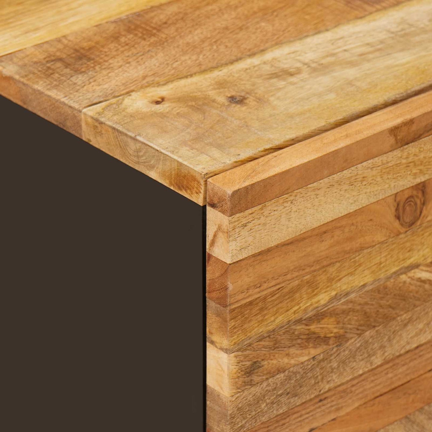 Bathroom Sets with Drawer 5 pcs Natural Solid Mango Wood
