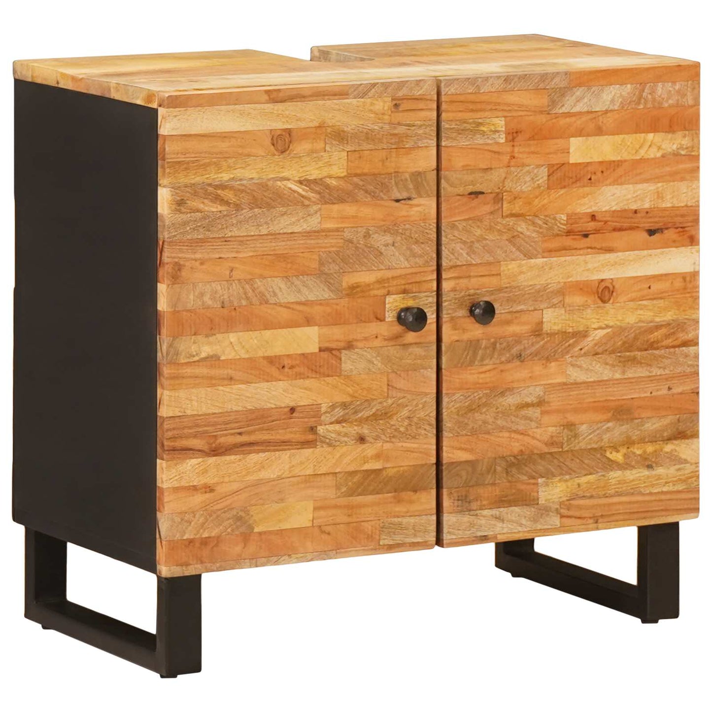 Bathroom Sets with Drawer 5 pcs Natural Solid Mango Wood