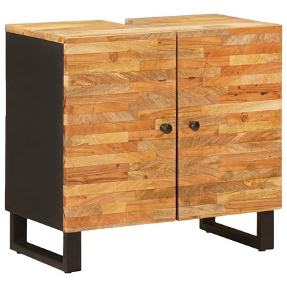 Bathroom Sets with Drawer 5 pcs Natural Solid Mango Wood