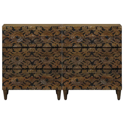 Sideboard 2 pcs Brown 60 x 33.5 x 75 cm Solid Mango Wood
