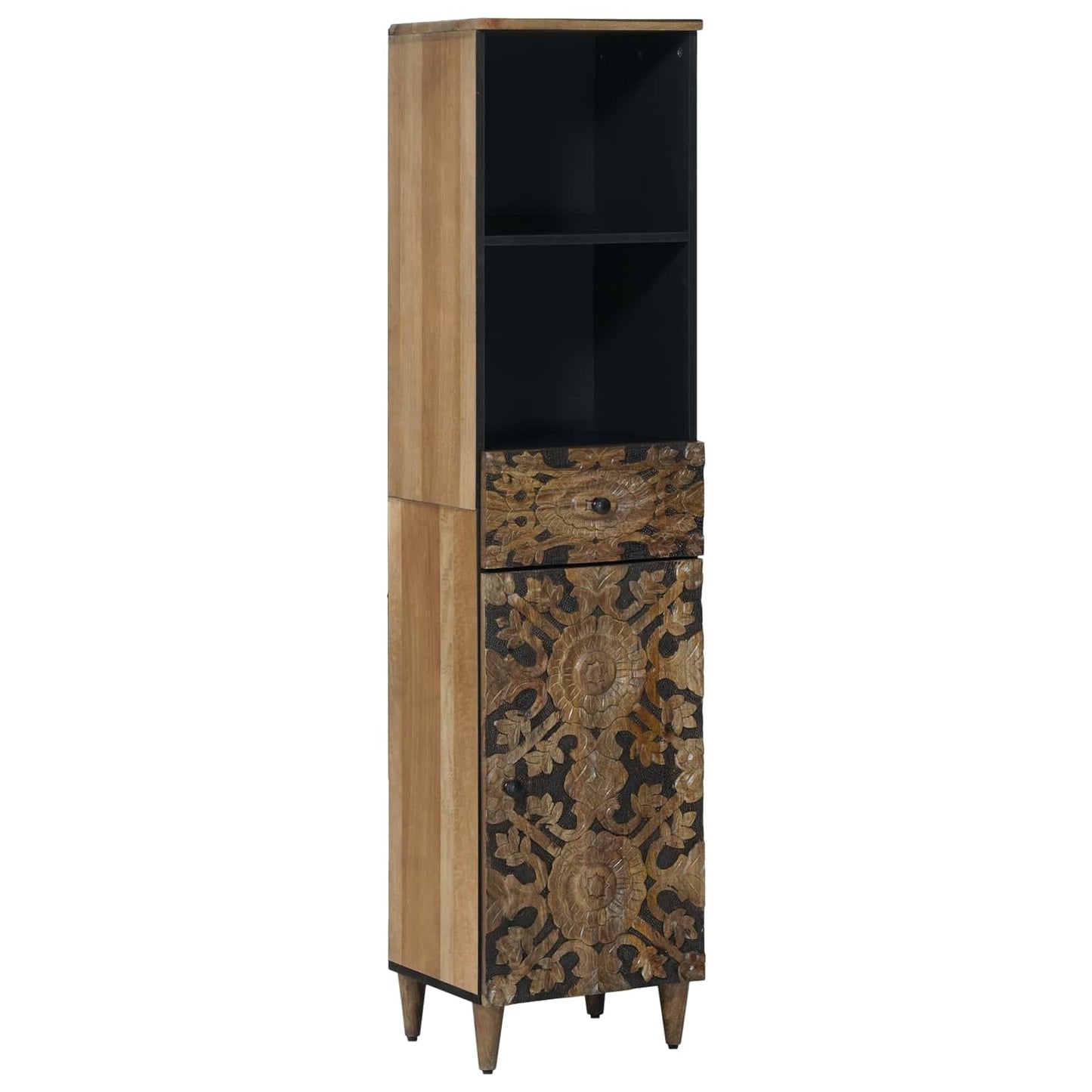 Bathroom Furniture Set with Drawer 5 pcs Brown Solid Mango Wood