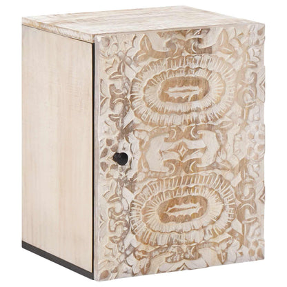 Bathroom Furniture Set with Drawer 5 pcs White Solid Mango Wood