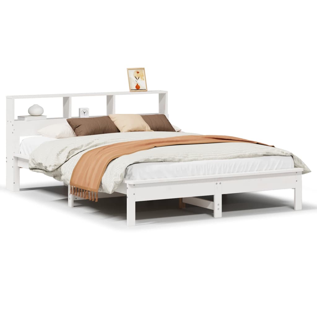 Bed Frame | White | Solid pine wood, Plywood | Double | Bed Frame