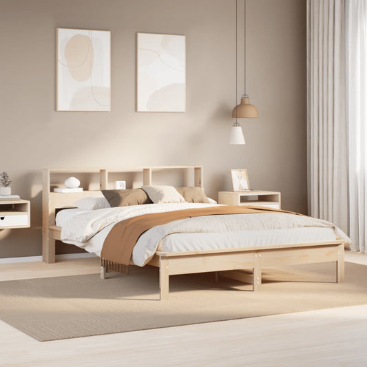 Bed Frame | Natural wood | Solid pine wood | King Size | Modern
