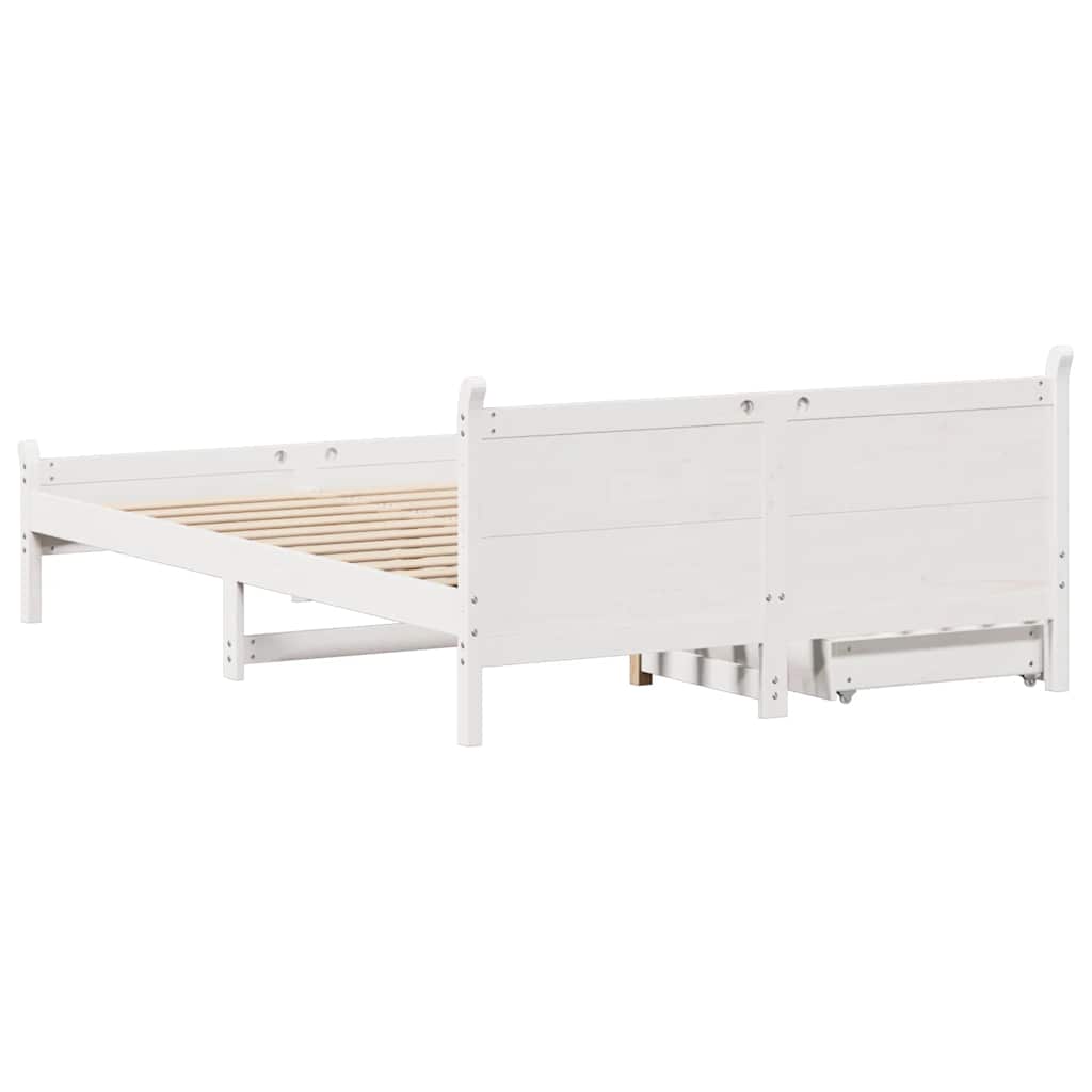 Bed Frame without Mattress White 160x200 cm Solid Wood Pine