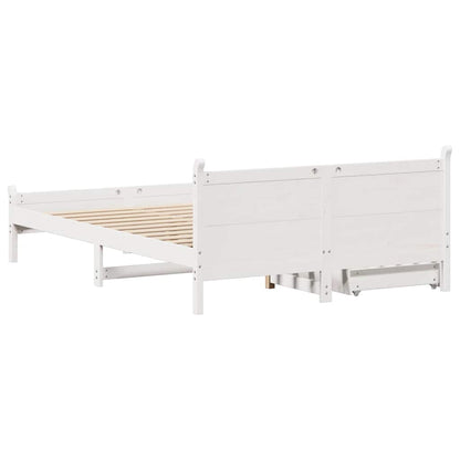 Bed Frame without Mattress White 160x200 cm Solid Wood Pine