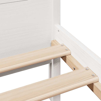 Bed Frame without Mattress White 150x200 cm King Size Solid Wood Pine