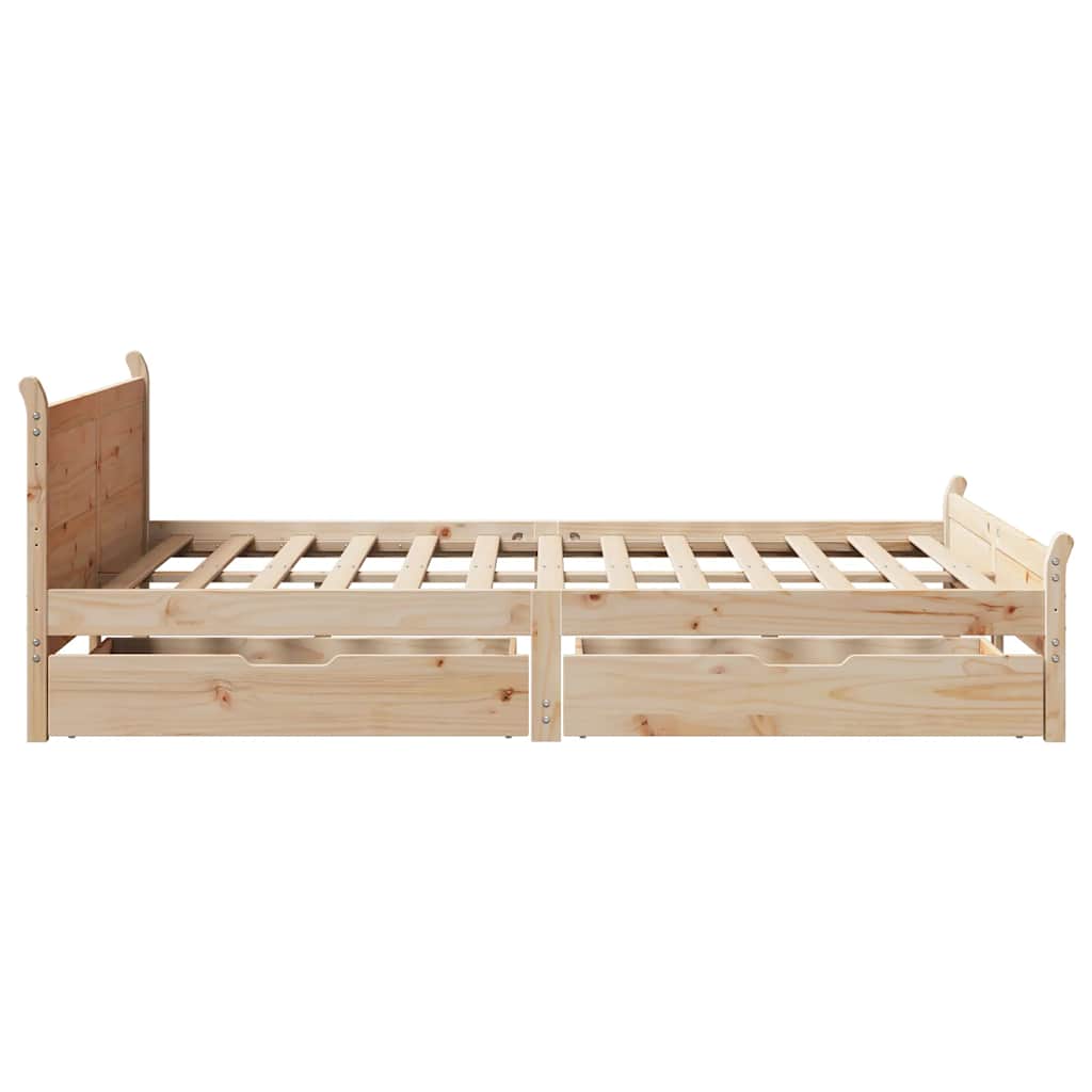 Bed Frame without Mattress 135x190 cm Double Solid Wood Pine