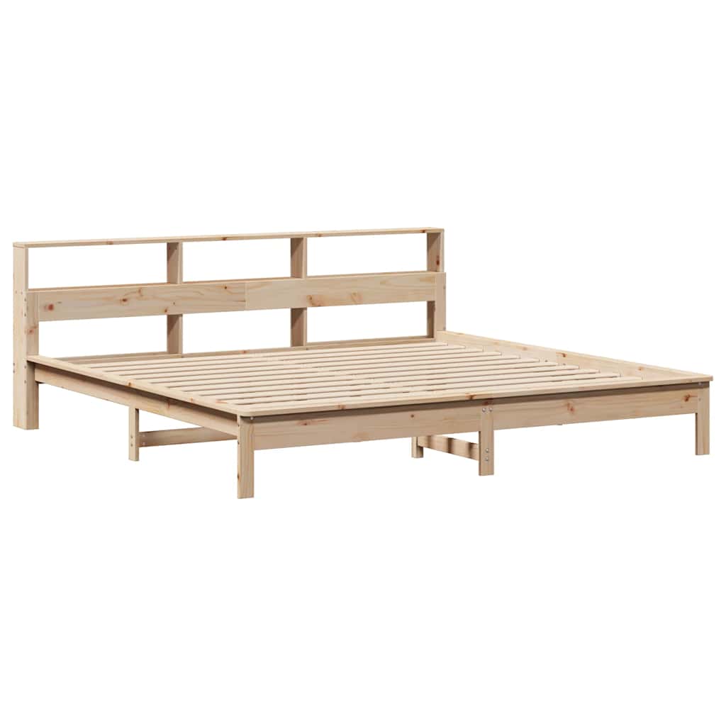 Bookcase Bed without Mattress 200x200 cm Solid Wood Pine