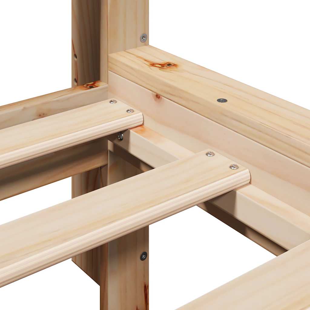 Bookcase Bed without Mattress 200x200 cm Solid Wood Pine