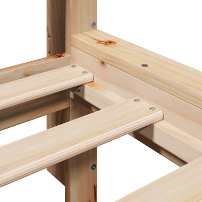 Bookcase Bed without Mattress 200x200 cm Solid Wood Pine