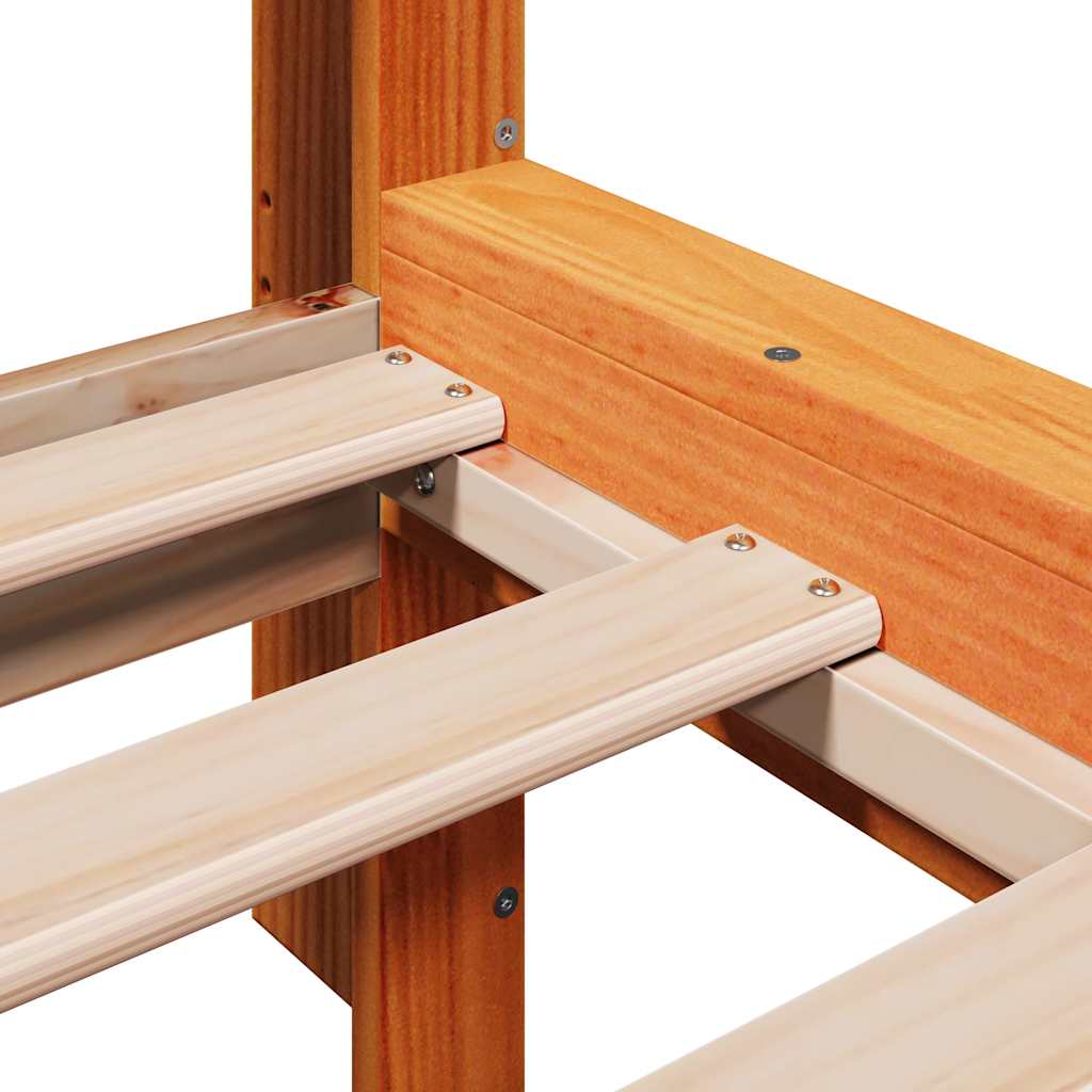 Bookcase Bed without Mattress Wax Brown 180x200 cm Super King Solid Wood Pine