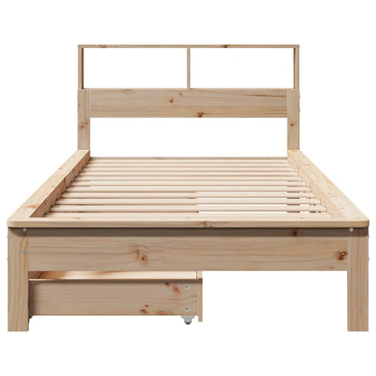 Bookcase Bed without Mattress 90x200 cm Solid Wood Pine