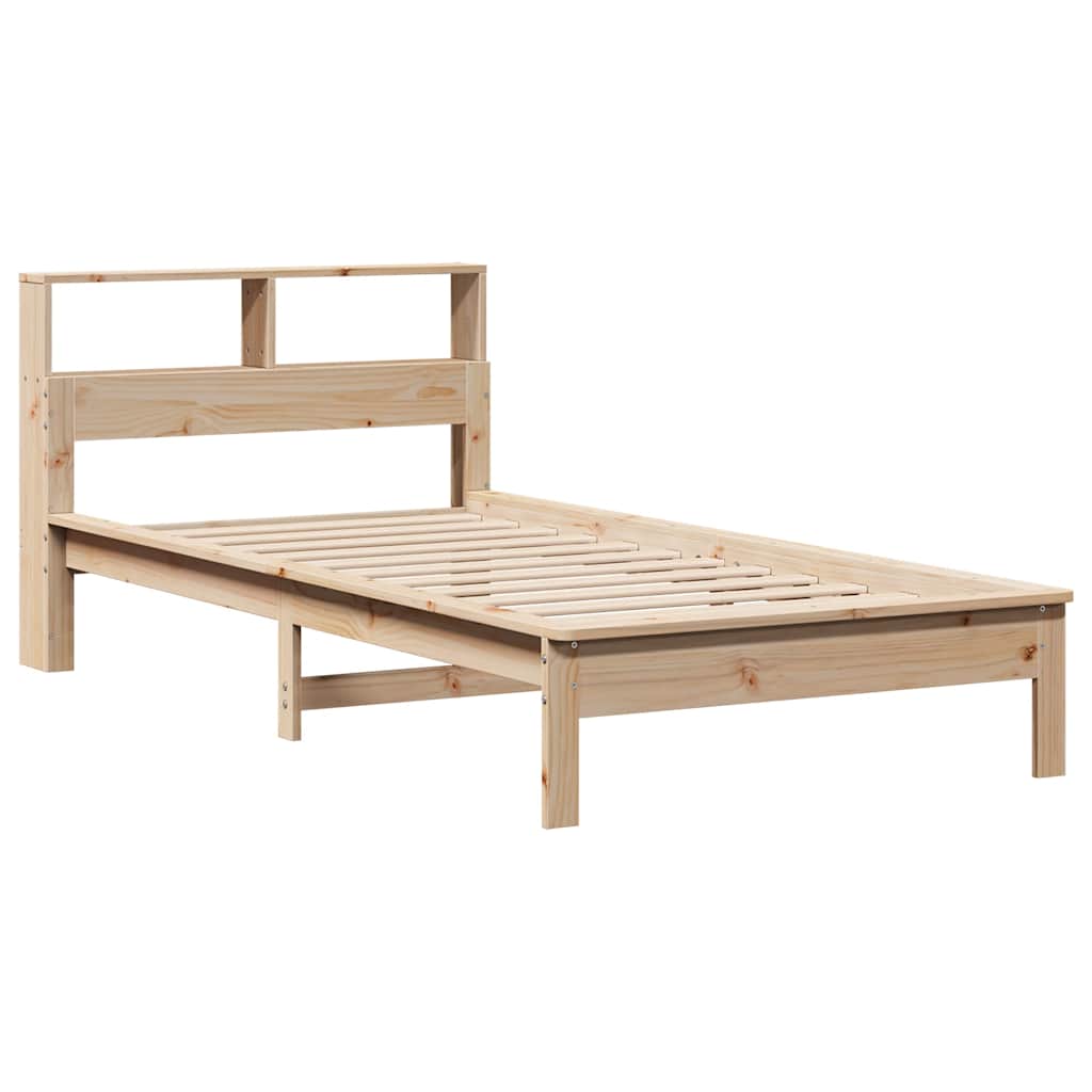 Bookcase Bed without Mattress 90x200 cm Solid Wood Pine