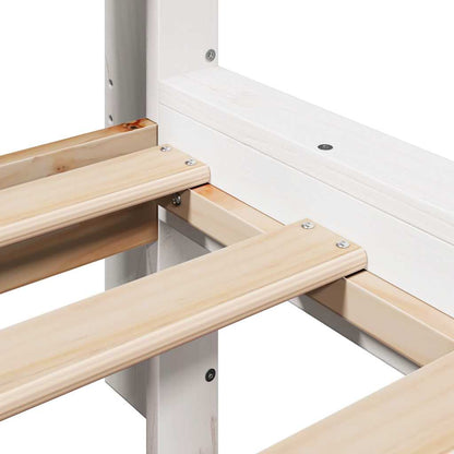 Bookcase Bed without Mattress White 140x190 cm Solid Wood Pine