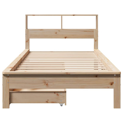 Bookcase Bed without Mattress 75x190 cm Small Single Solid Wood Pine