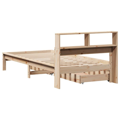 Bookcase Bed without Mattress 75x190 cm Small Single Solid Wood Pine