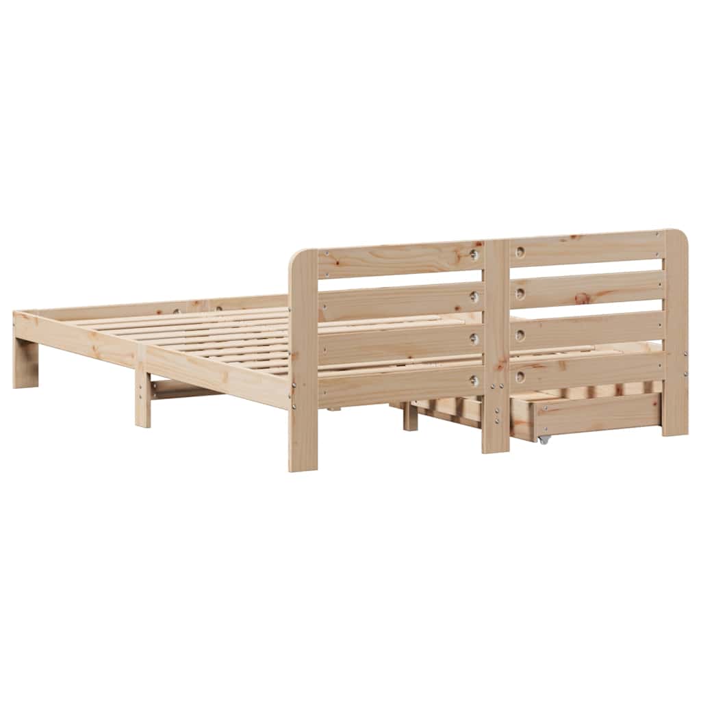 Bed Frame without Mattress 120x200 cm Solid Wood Pine