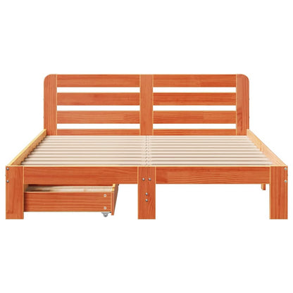 Bed Frame without Mattress Wax Brown 120x190 cm Small Double Solid Wood Pine
