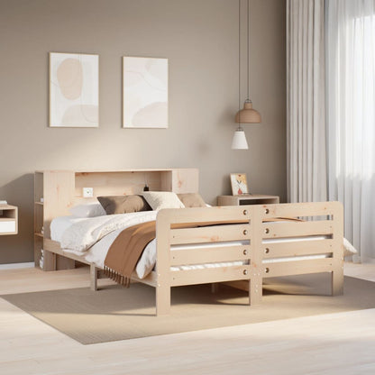 Bed Frame without Mattress 135x190 cm Double Solid Wood Pine