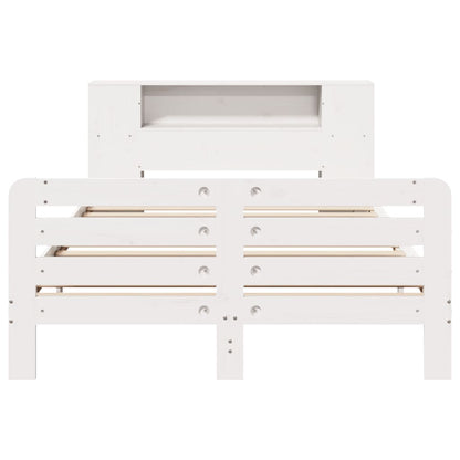 Bed Frame without Mattress White 135x190 cm Double Solid Wood Pine