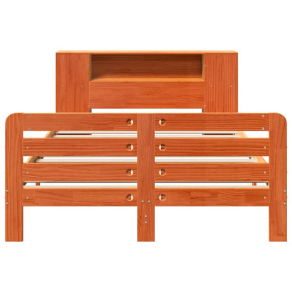 Bed Frame without Mattress Wax Brown 140x190 cm Solid Wood Pine