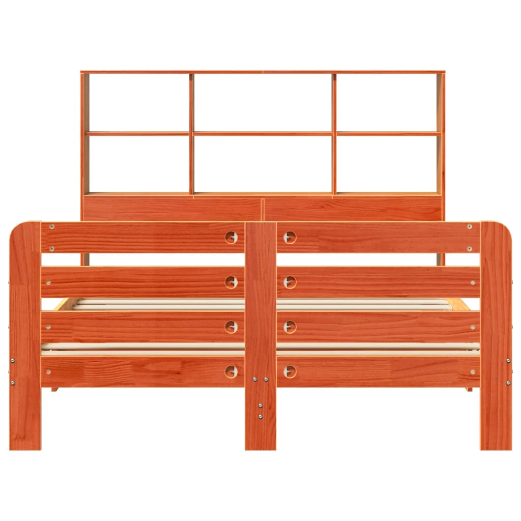 Bed Frame without Mattress Wax Brown 140x200 cm Solid Wood Pine