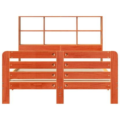 Bed Frame without Mattress Wax Brown 140x200 cm Solid Wood Pine
