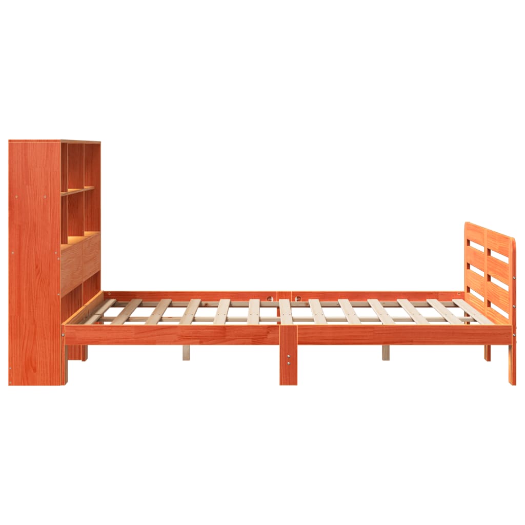 Bed Frame without Mattress Wax Brown 140x200 cm Solid Wood Pine