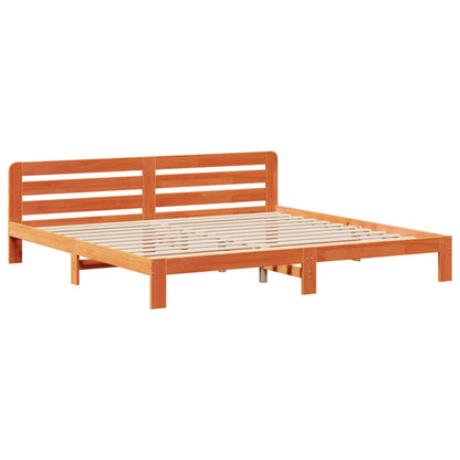 Bed Frame without Mattress Wax Brown 180x200 cm Super King Solid Wood Pine