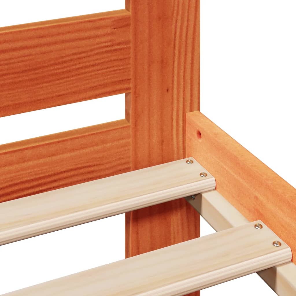 Bed Frame without Mattress Wax Brown 180x200 cm Super King Solid Wood Pine