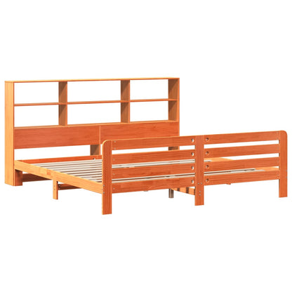 Bed Frame without Mattress Wax Brown 200x200 cm Solid Wood Pine