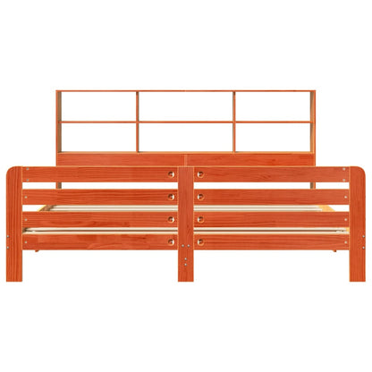 Bed Frame without Mattress Wax Brown 200x200 cm Solid Wood Pine