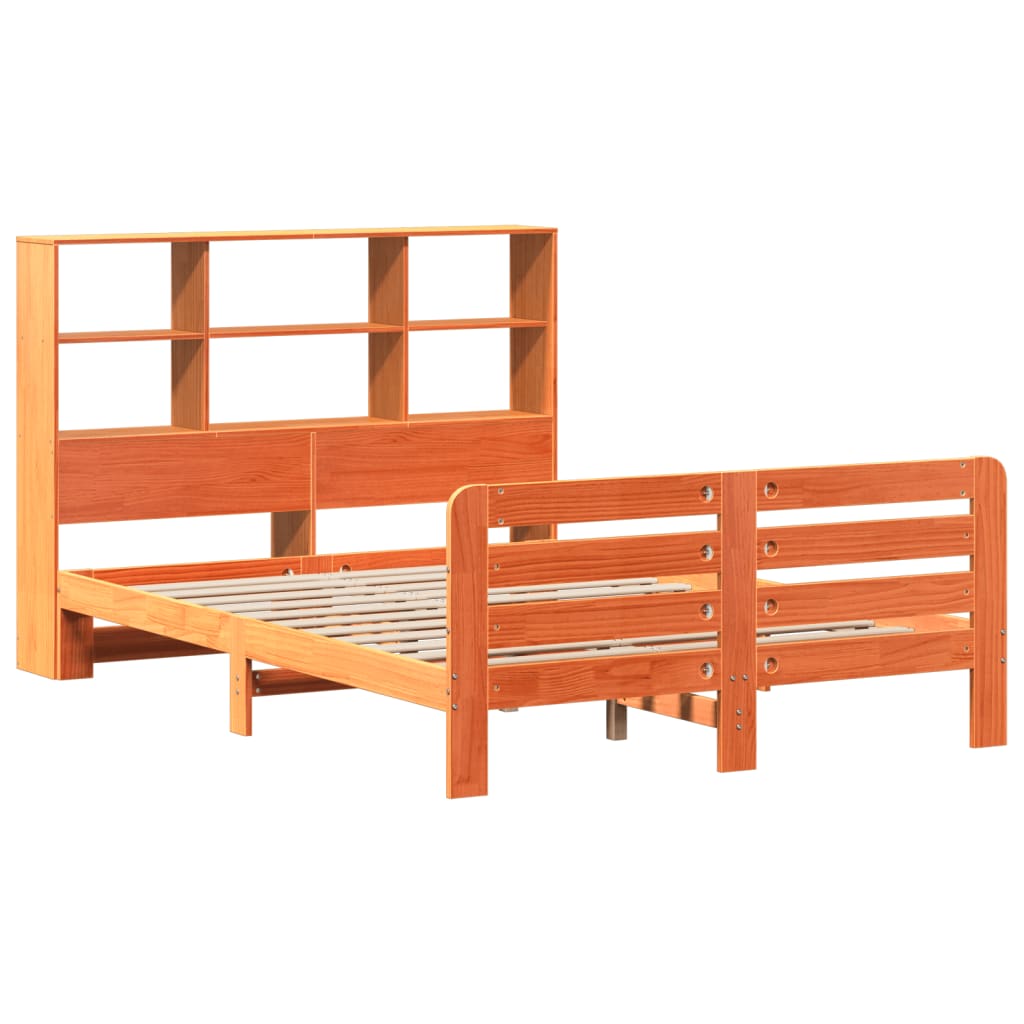 Bed Frame without Mattress Wax Brown 120x190 cm Small Double Solid Wood Pine
