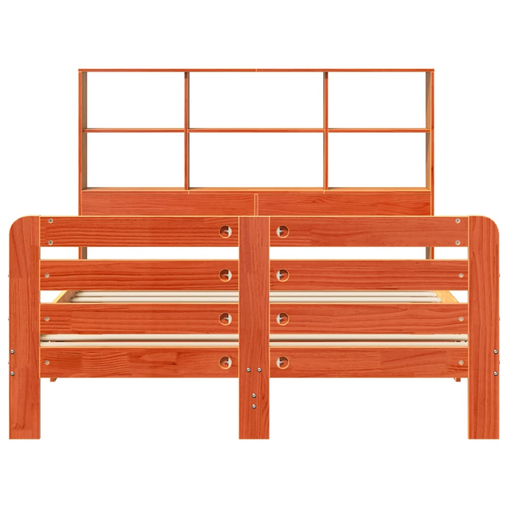 Bed Frame without Mattress Wax Brown 120x190 cm Small Double Solid Wood Pine