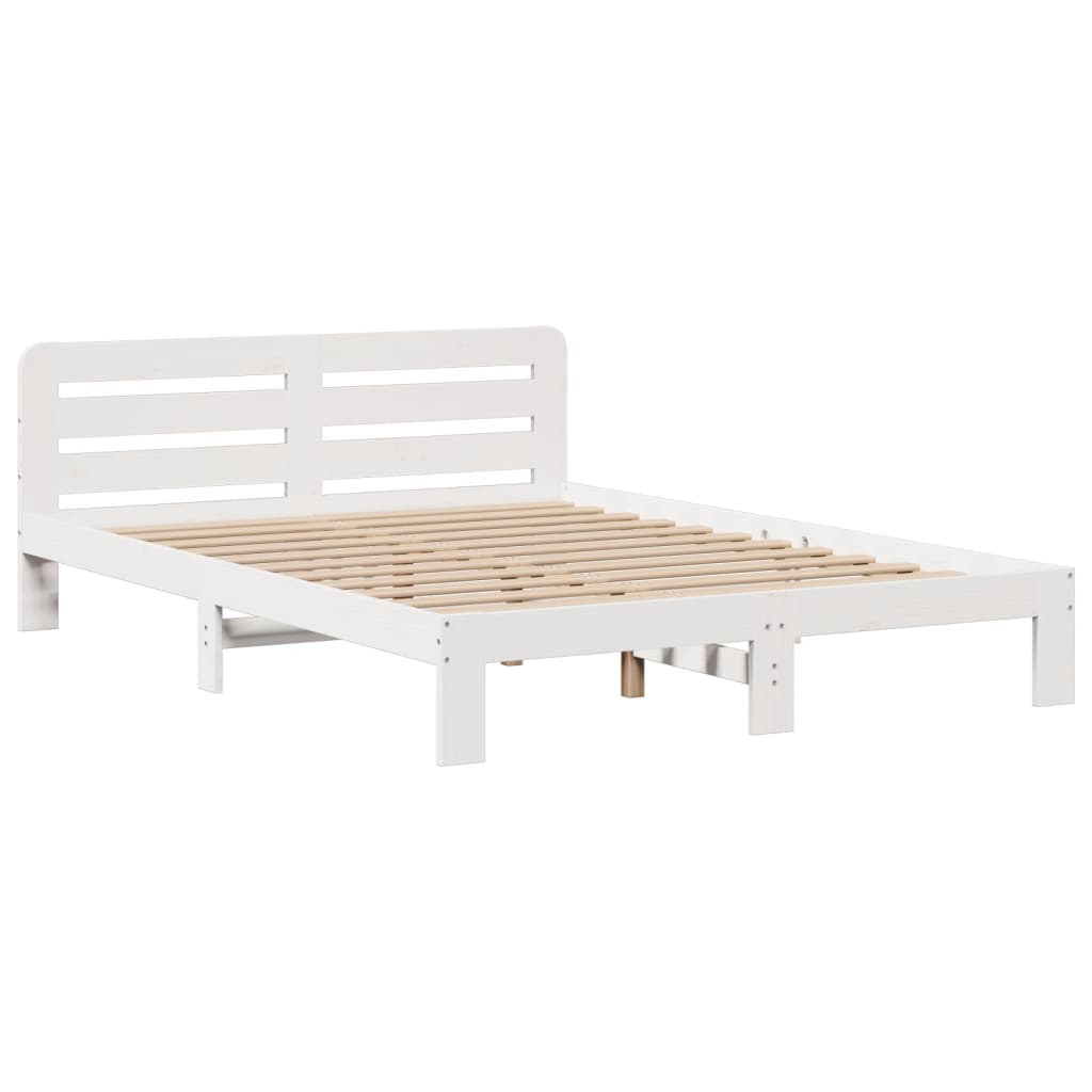 Bookcase Bed without Mattress White 160x200 cm Solid Wood Pine