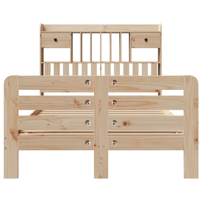Bookcase Bed without Mattress 135x190 cm Double Solid Wood Pine