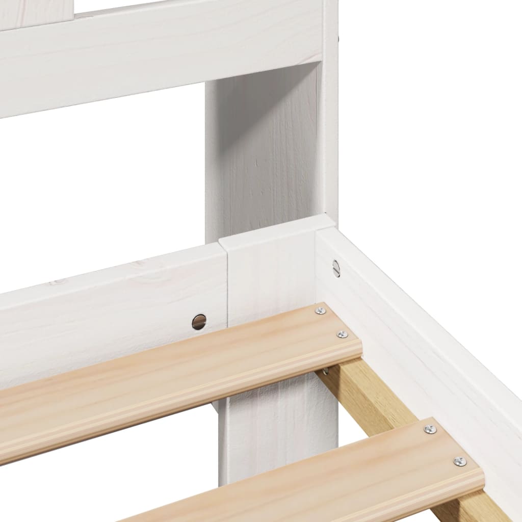Bookcase Bed without Mattress White 140x190 cm Solid Wood Pine