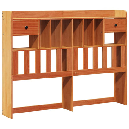Bookcase Bed without Mattress Wax Brown 140x190 cm Solid Wood Pine