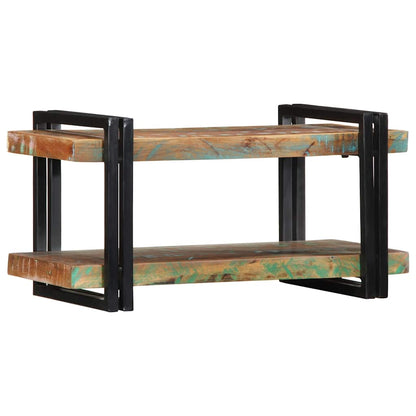 Wall Shelf Multicolour Solid Wood Reclaimed