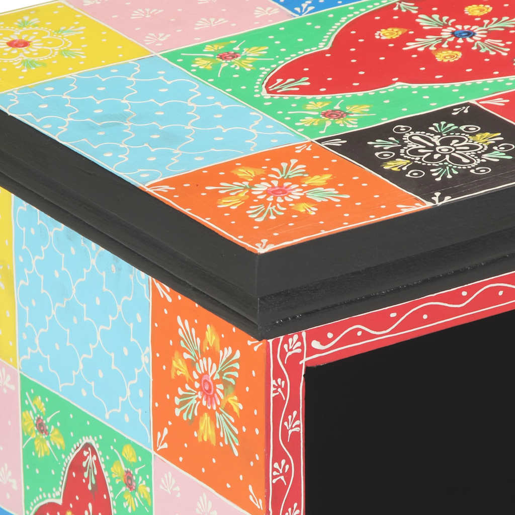 TV Cabinet Multicolour 80 x 35 x 50 cm Solid Mango Wood