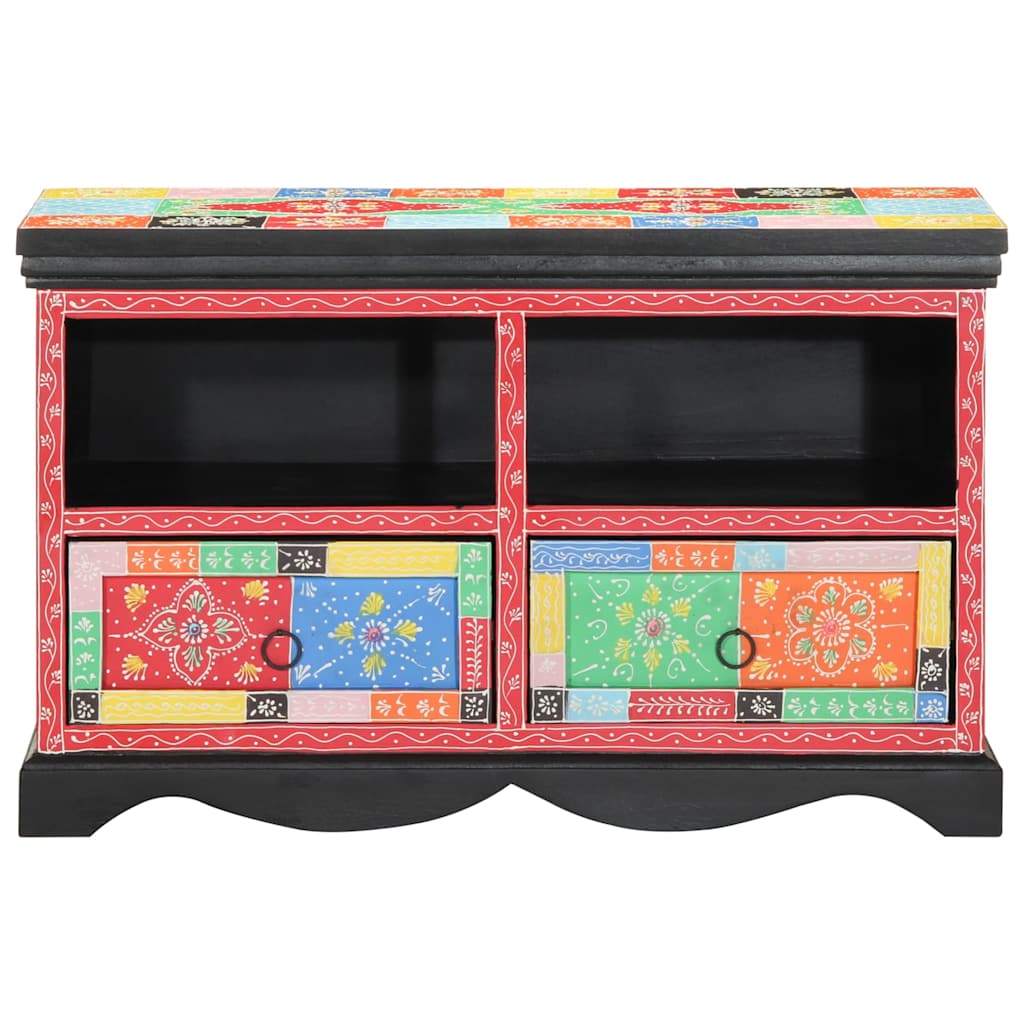 TV Cabinet Multicolour 80 x 35 x 50 cm Solid Mango Wood