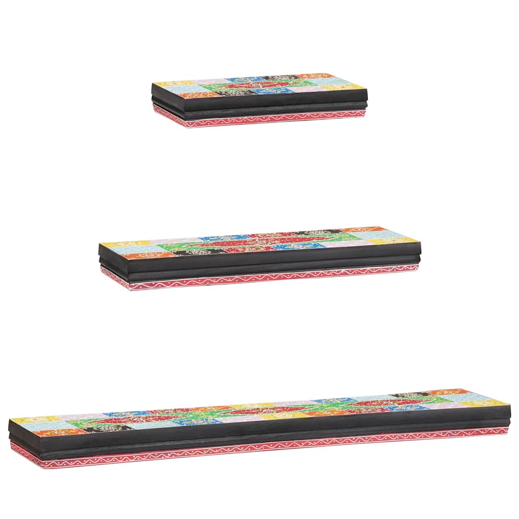 Wall Shelves 3 pcs Multicolour 100 x 20 x 6 cm Solid Mango Wood