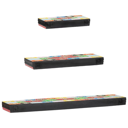 Wall Shelves 3 pcs Multicolour 100 x 20 x 6 cm Solid Mango Wood