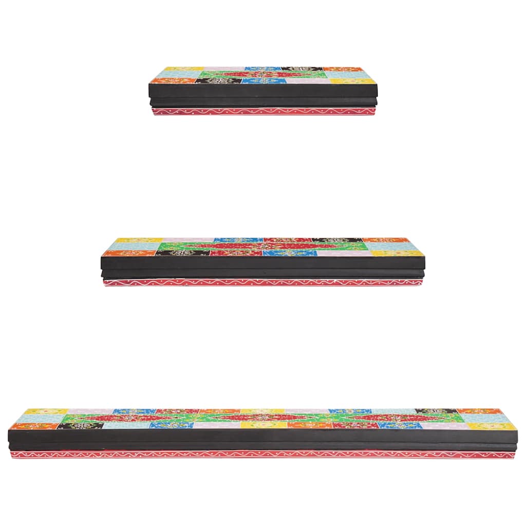 Wall Shelves 3 pcs Multicolour 100 x 20 x 6 cm Solid Mango Wood
