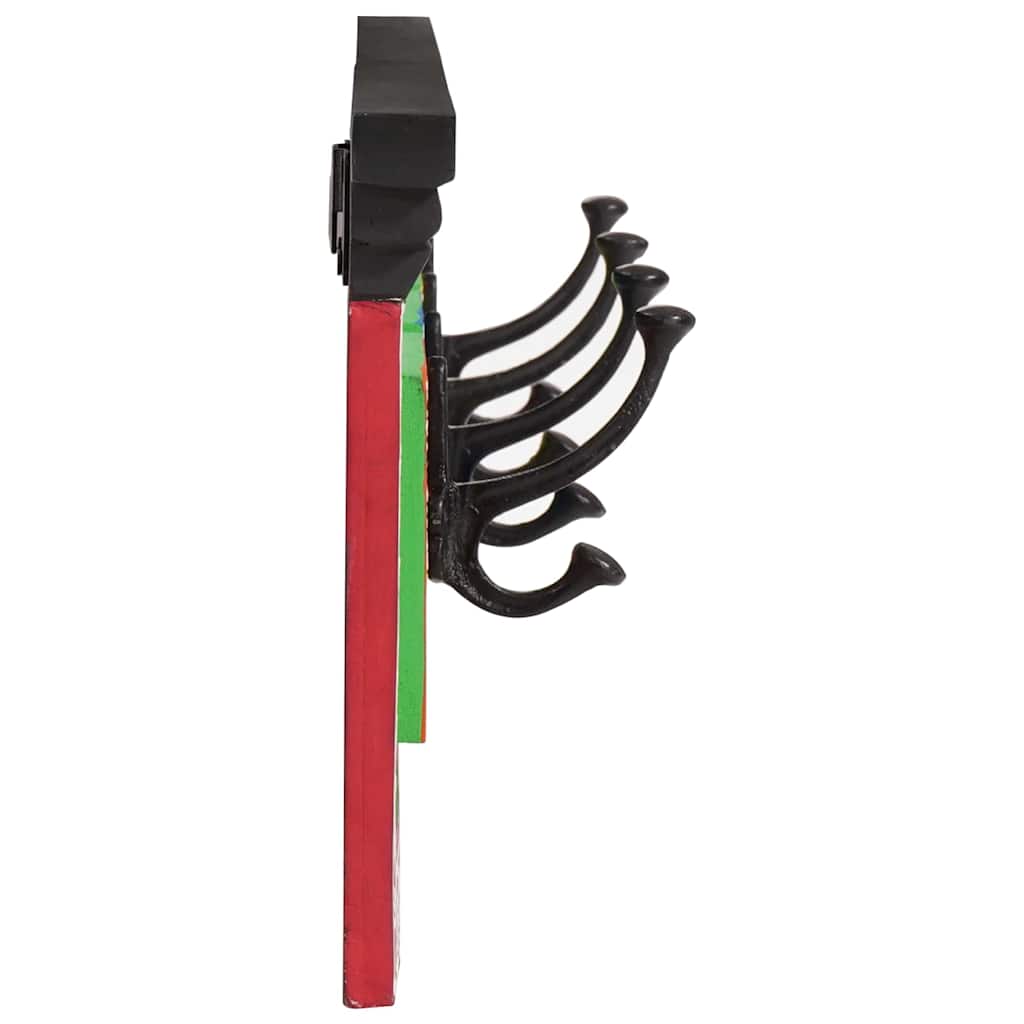 Coat Rack Black 80 x 25 x 2 cm Solid Mango Wood