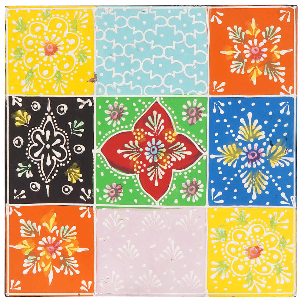 Square Table 3 pcs Multicolour