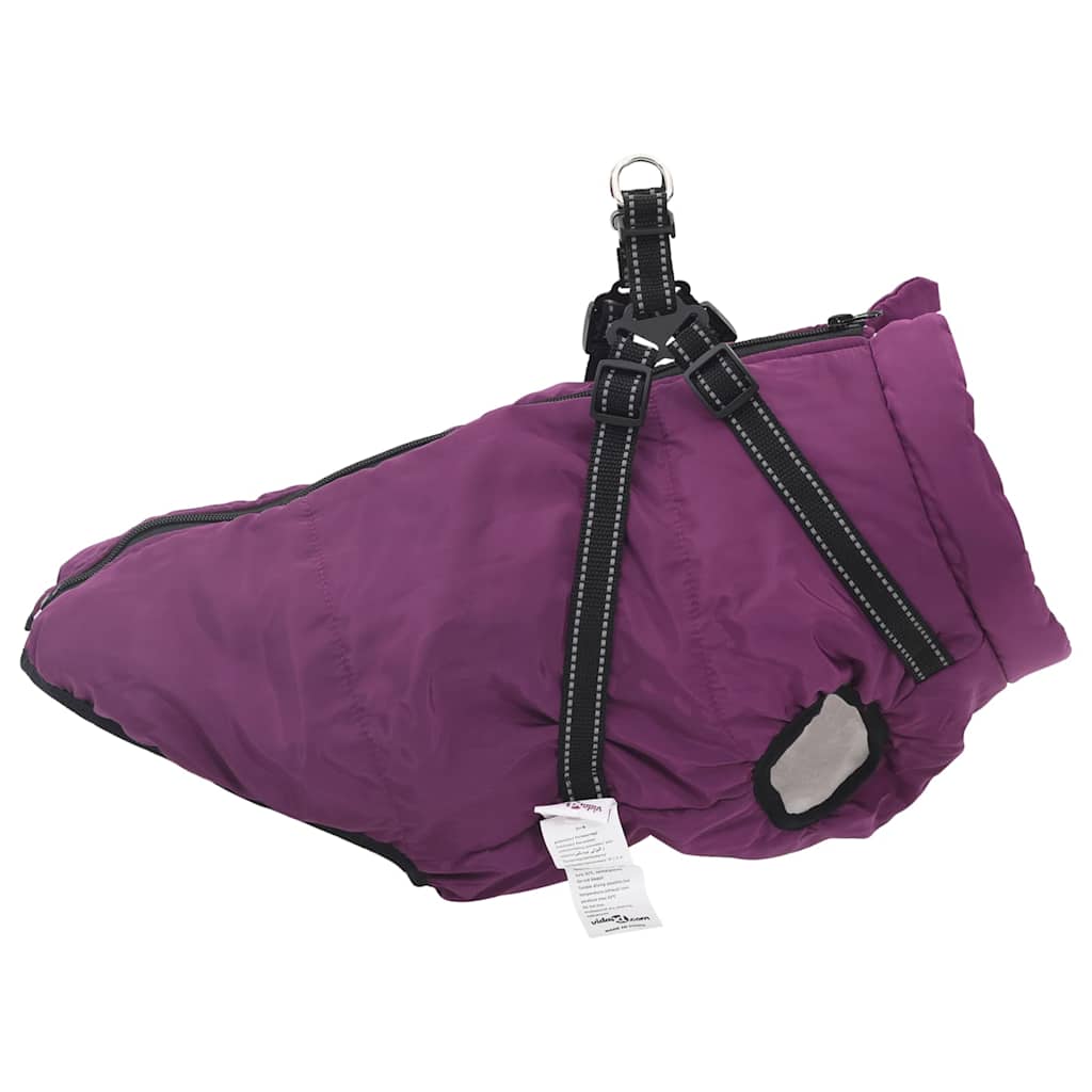 Dog Coat with Harness Waterproof Reflective Purple 5XL